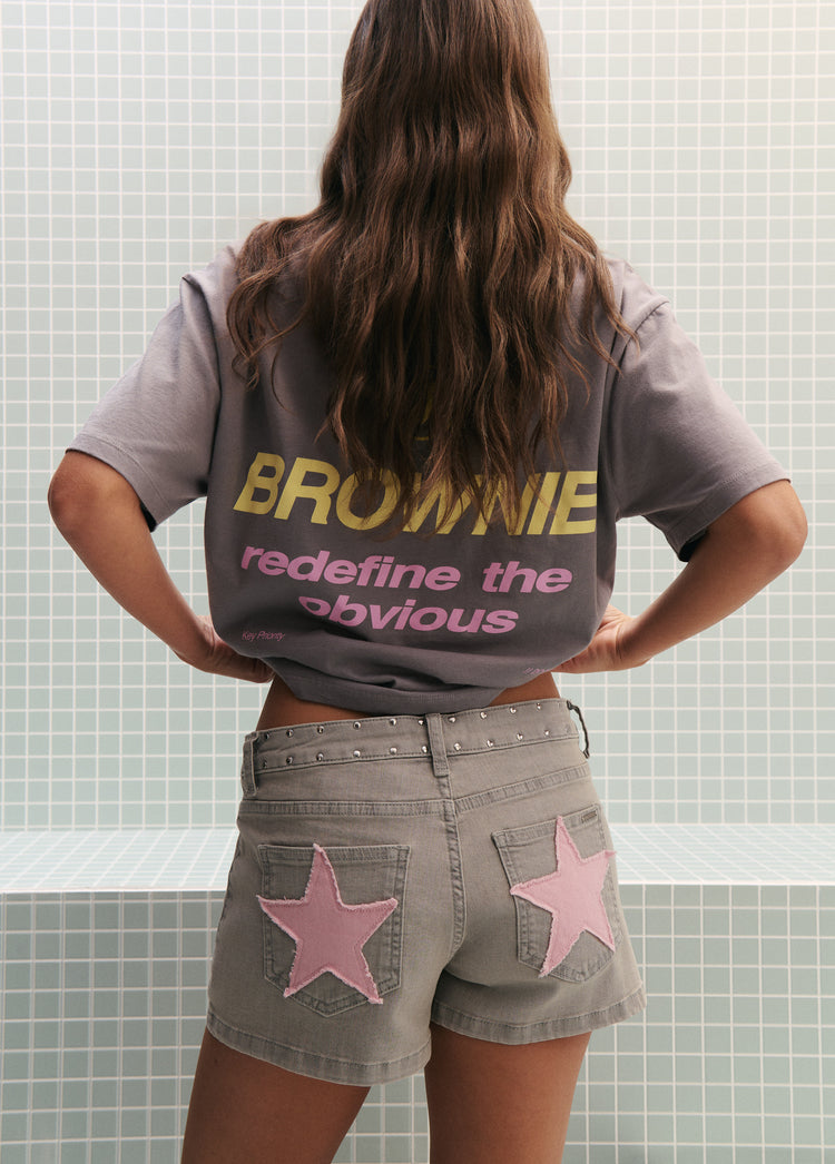 Star stud patch shorts