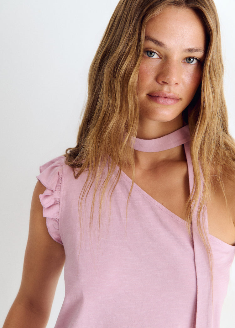 Asymmetrisch T-shirt met volant