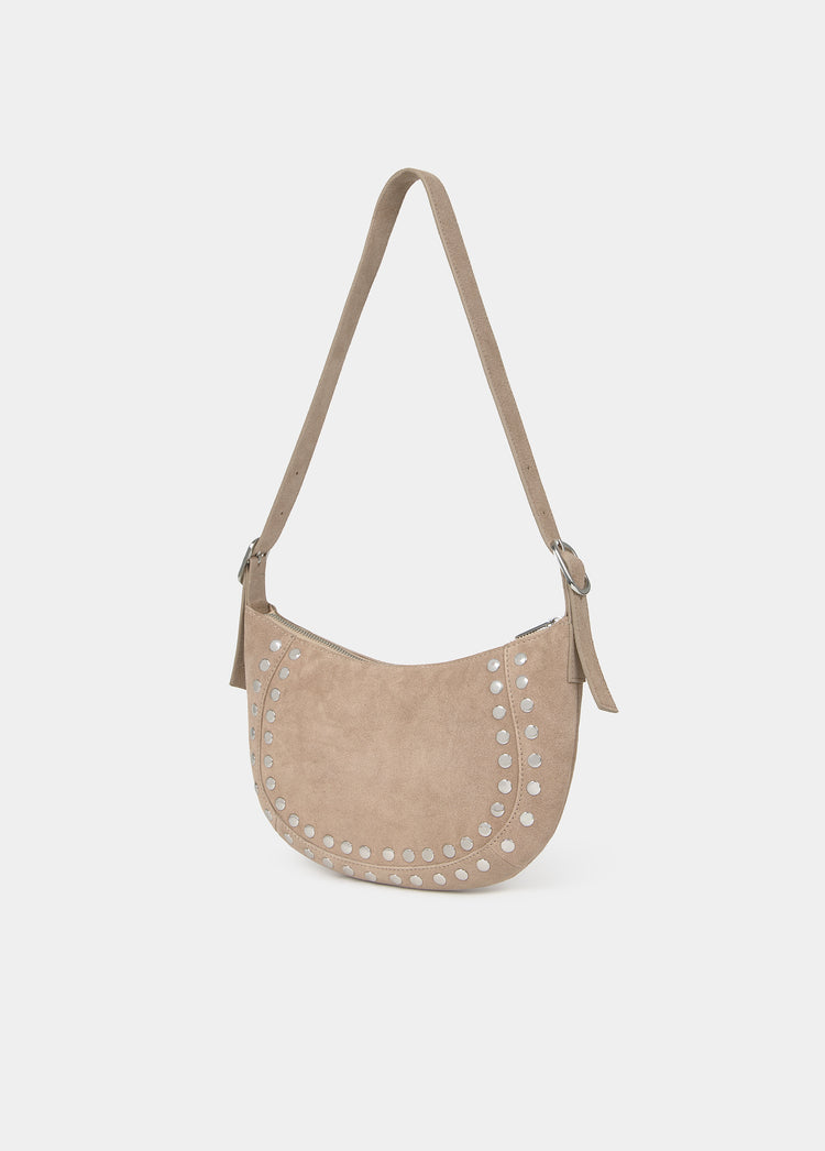 Halbmond-Tasche mit Nieten