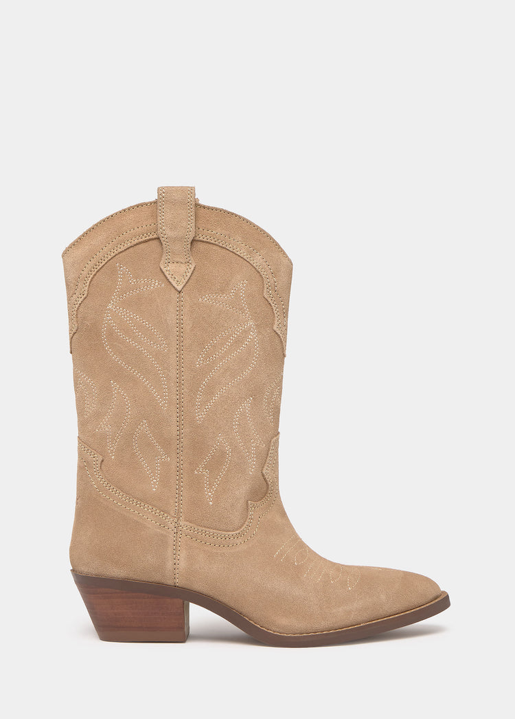 Cowboy-Stiefel aus Leder mit Stickerei