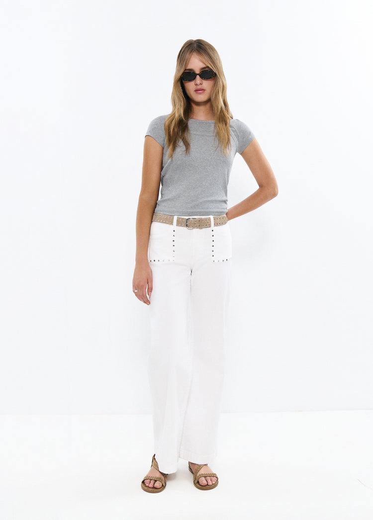 Pantalón culotte tachas