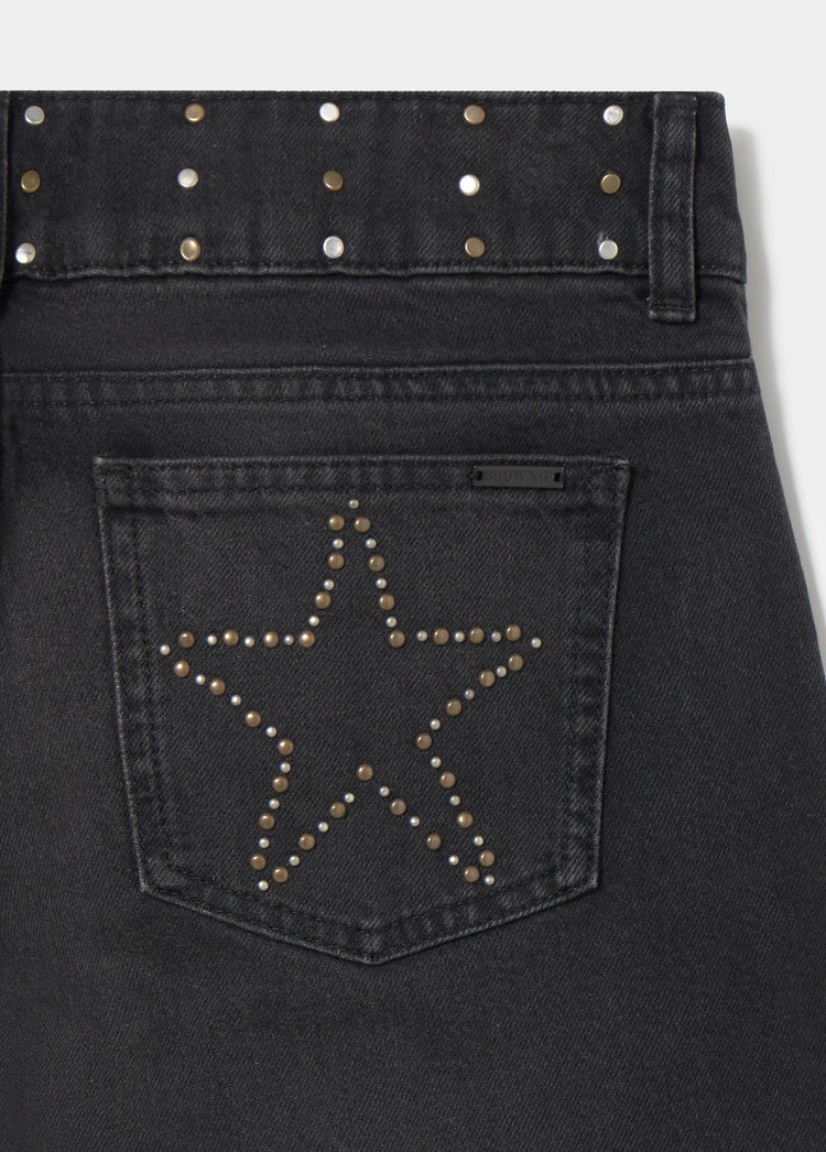 Straight-leg jeans with stars