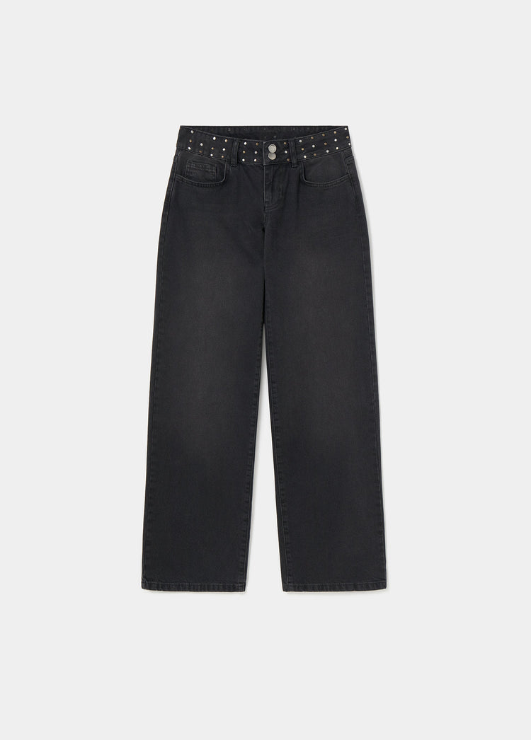 Straight-leg jeans with stars