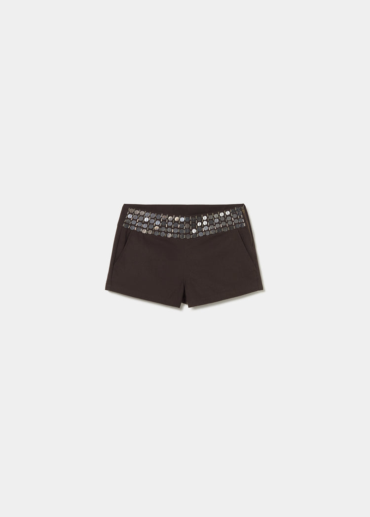 Short mini espejos cinturilla