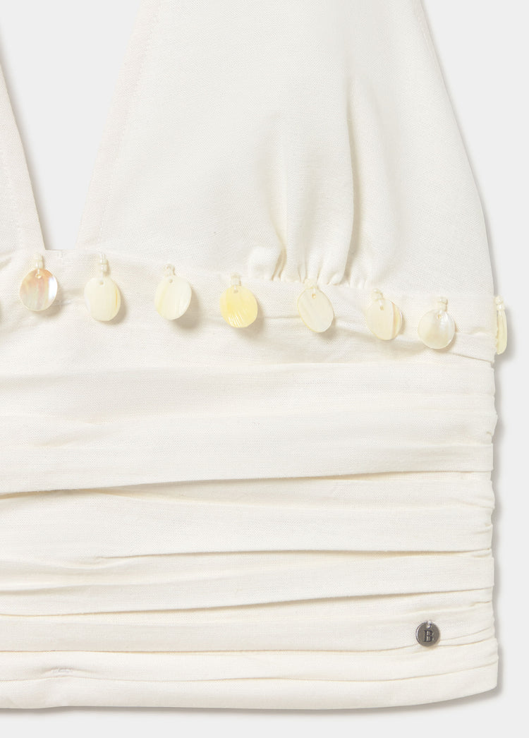 Haltertop mit Muscheldetail