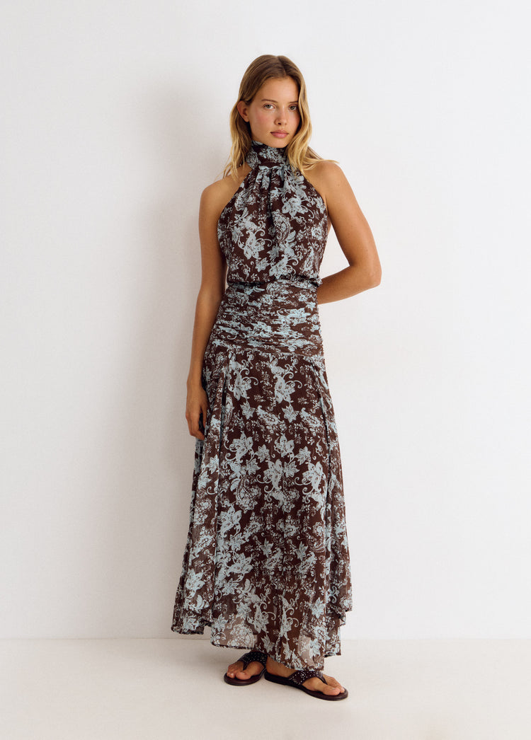 Vestido largo estampado