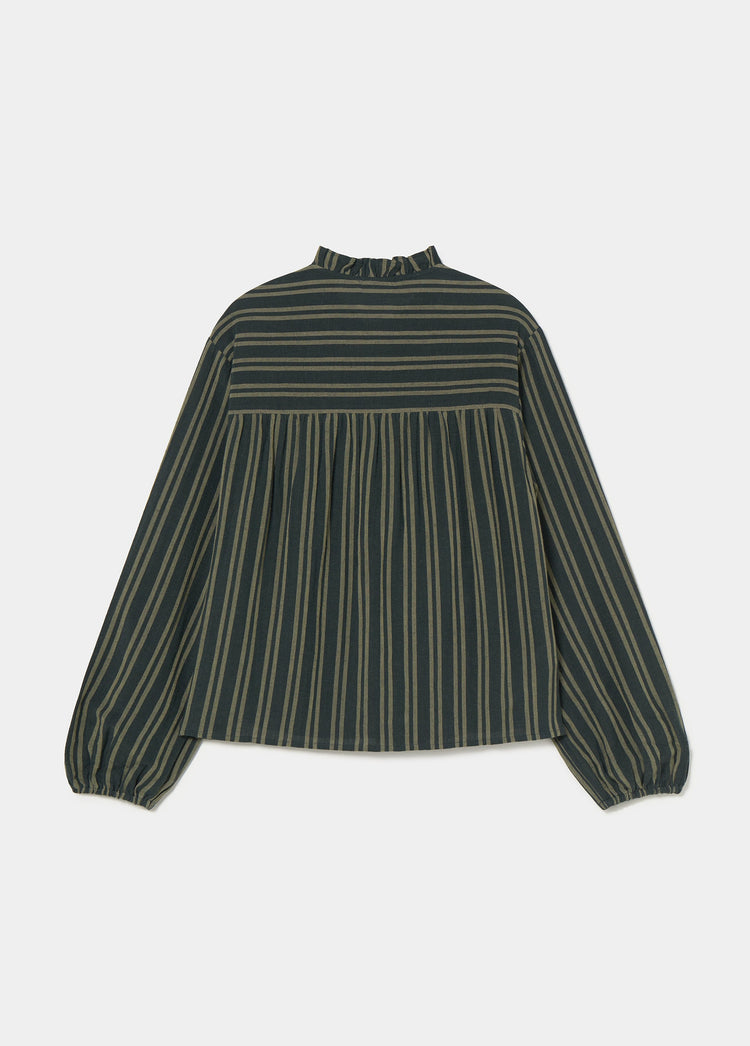 Blouse à rayures avec patte de boutonnage