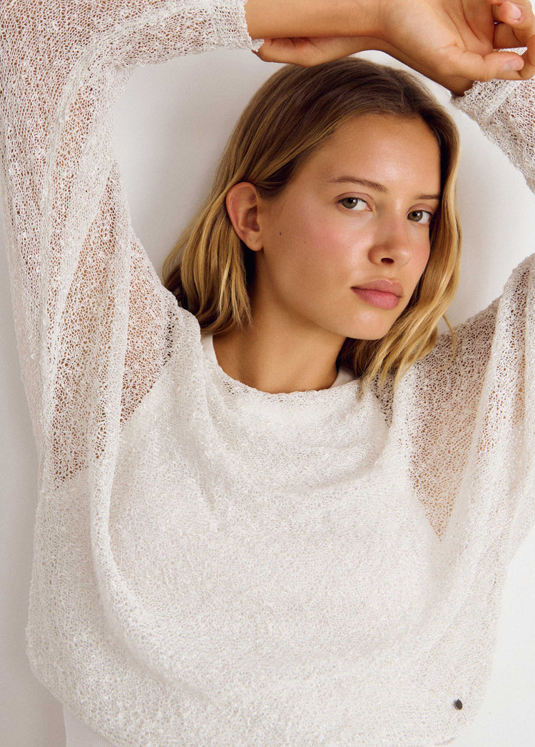 Pull ajouré en maille ouverte