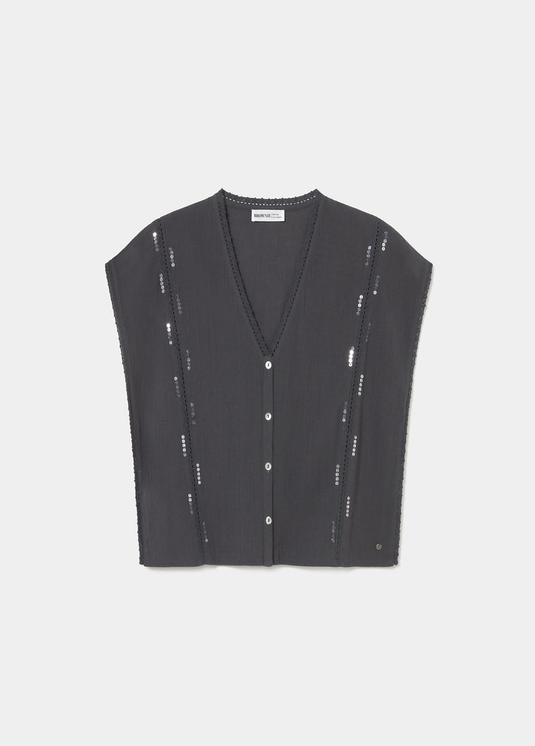 Sleeveless sequin blouse
