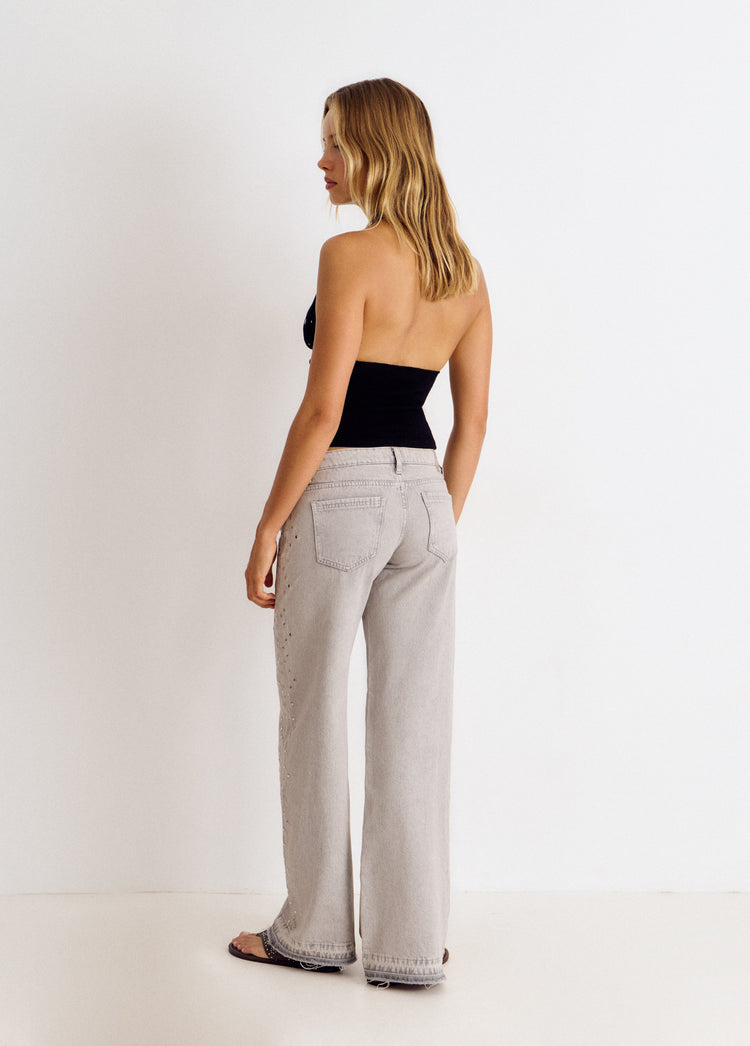 Top halter com lantejoulas espelhadas