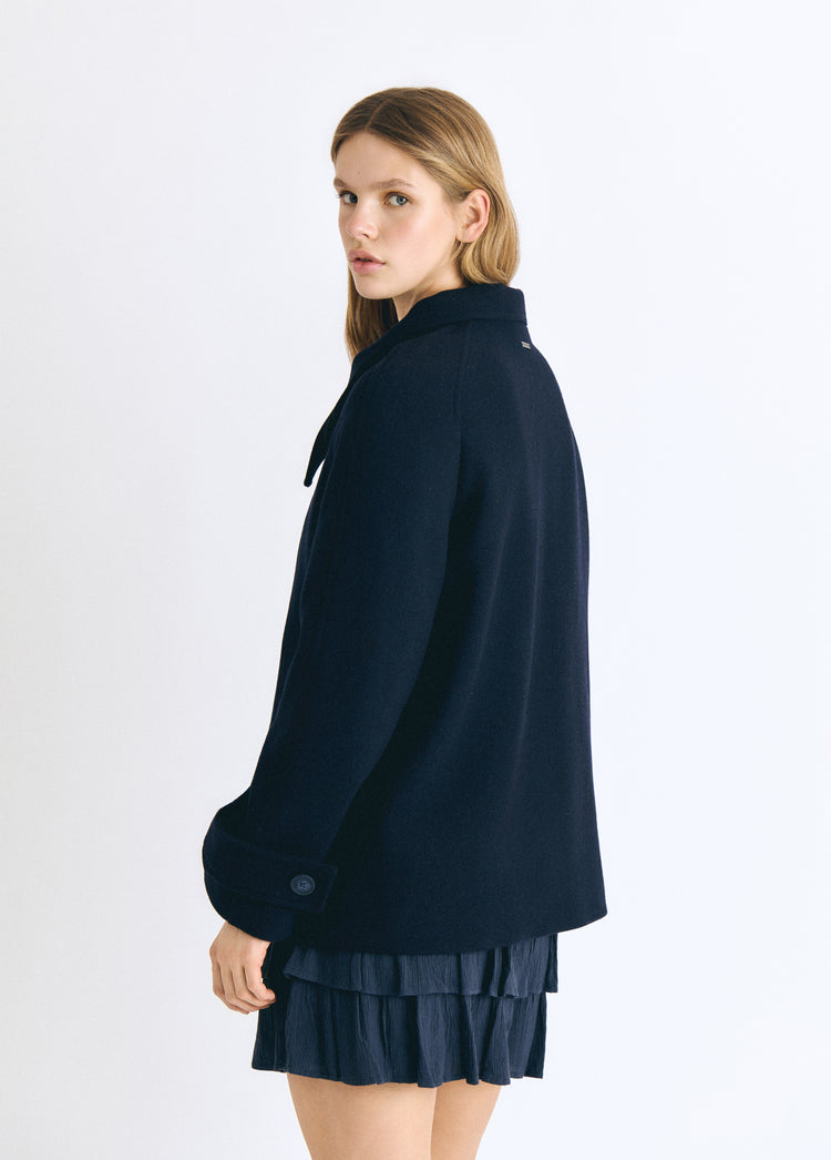 Manteau à col montant avec laine