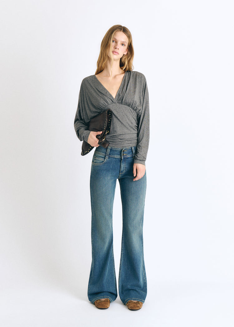 Gerade Jeans mit Knopfverschluss