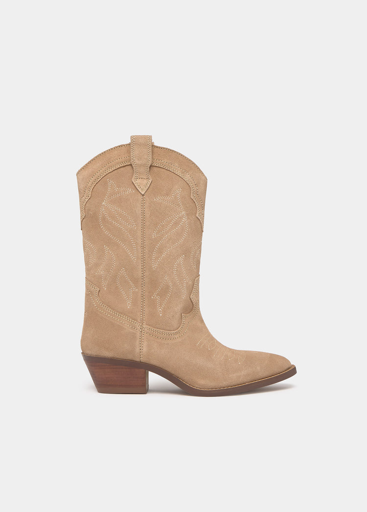 Cowboy-Stiefel aus Leder mit Stickerei