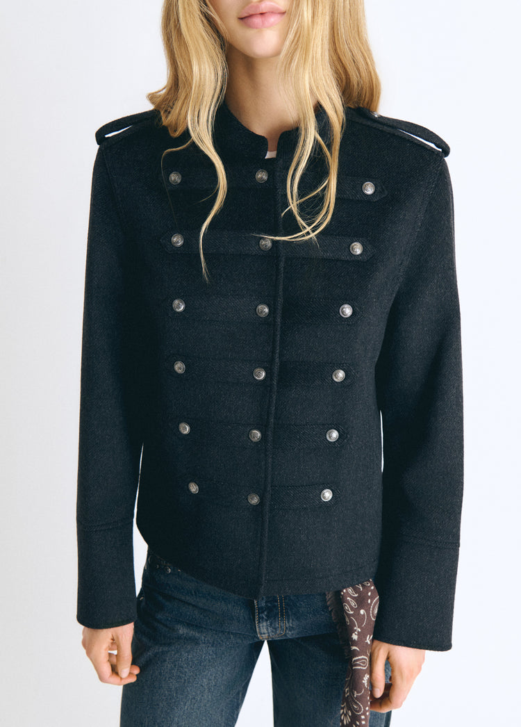 Buttoned wool coat