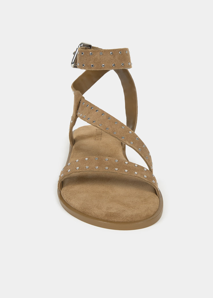 Flache Sandale mit Riemen