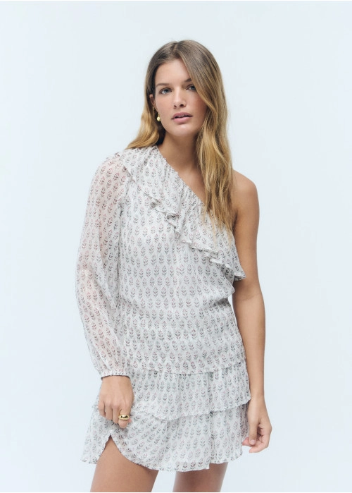 Bluse asymmetrisch rüsche