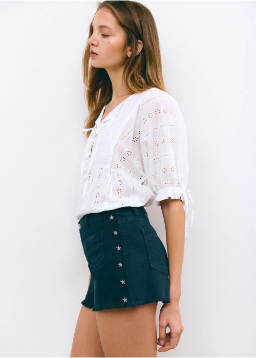 Pantalons curts estrelles brodades