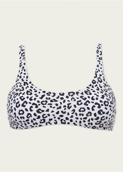 Haut de bikini bandeau à motif léopard