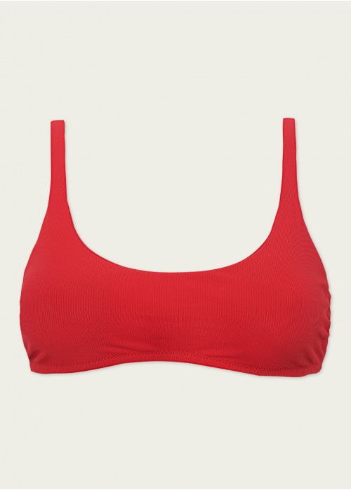 Un haut de bikini bandeau côtelé