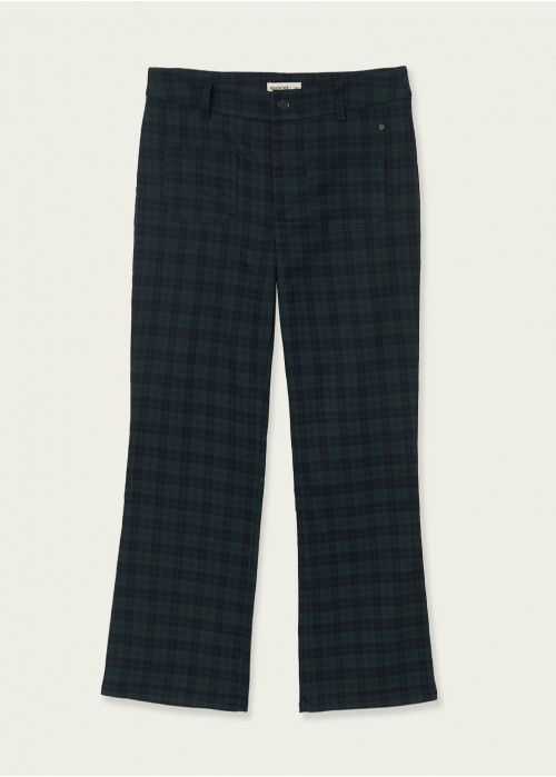 Pantalon flare à carreaux matias