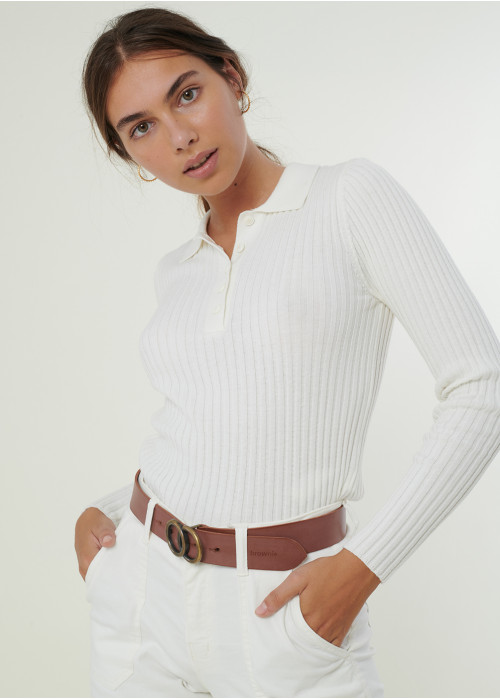 Pull frost côtelé c/polo