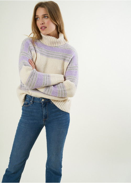 Pull catia c/haut à rayures