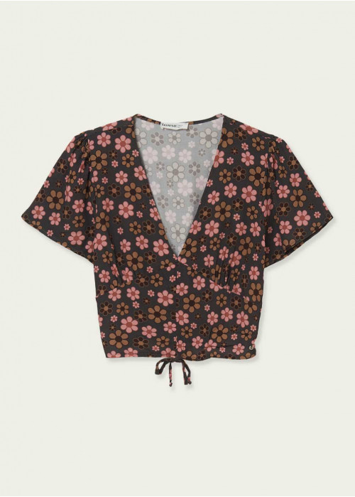 Blouse blumme fleurs rétro