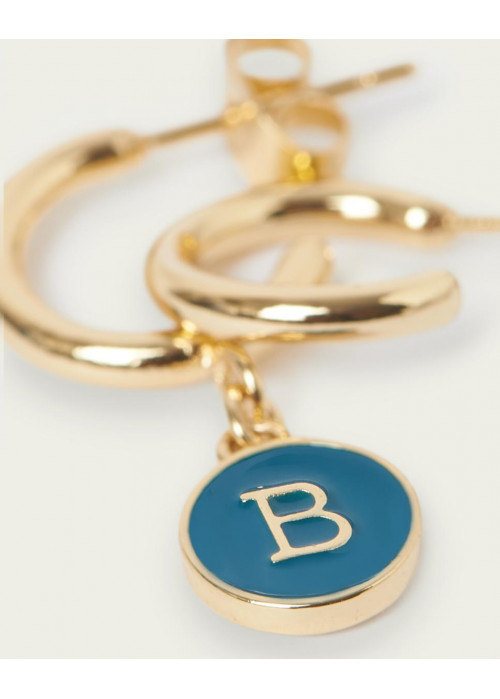 Boucles d'oreilles initiale médaille laquée b