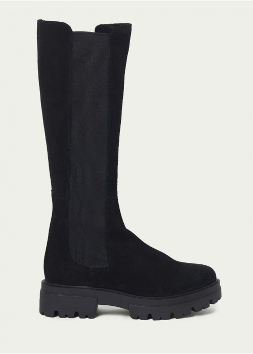 Bottes hautes en suède