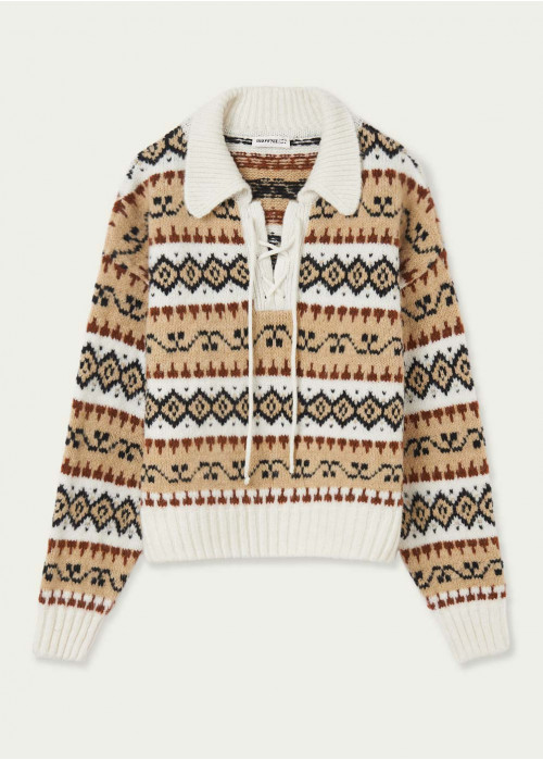 Pull-over texas col polo cordons