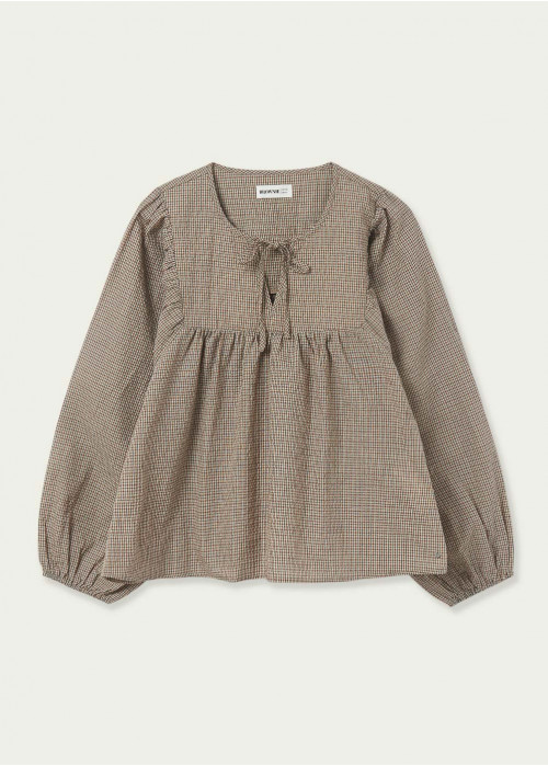 Blouse ines plastron matelassé carreaux