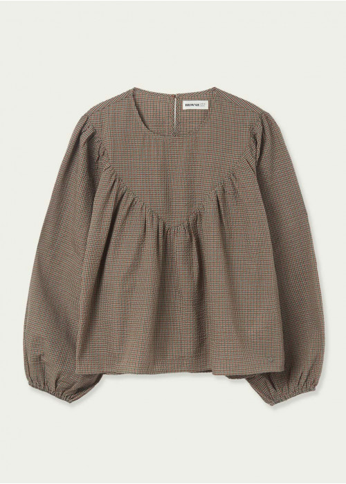 Blouse betty empiècement triangulaire carreaux