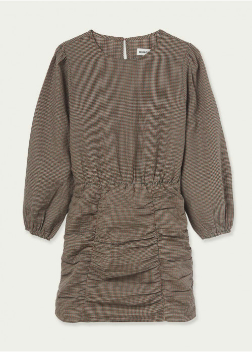 Robe fronces carreaux