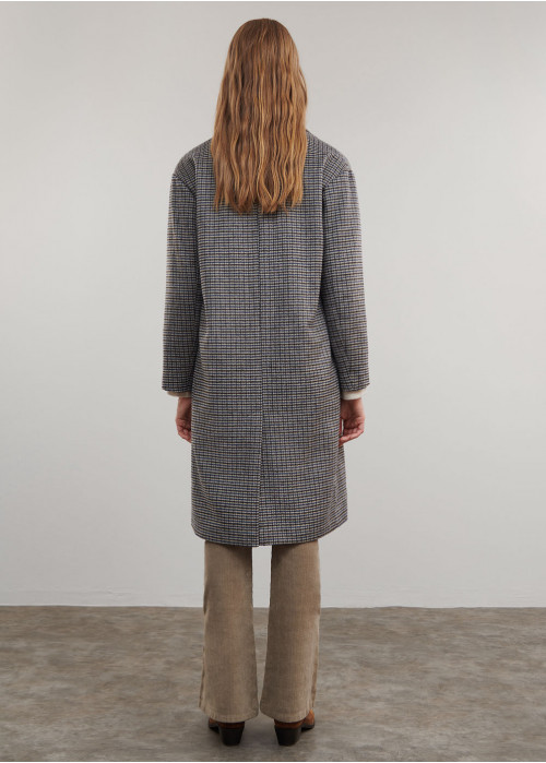 Manteau long à carreaux