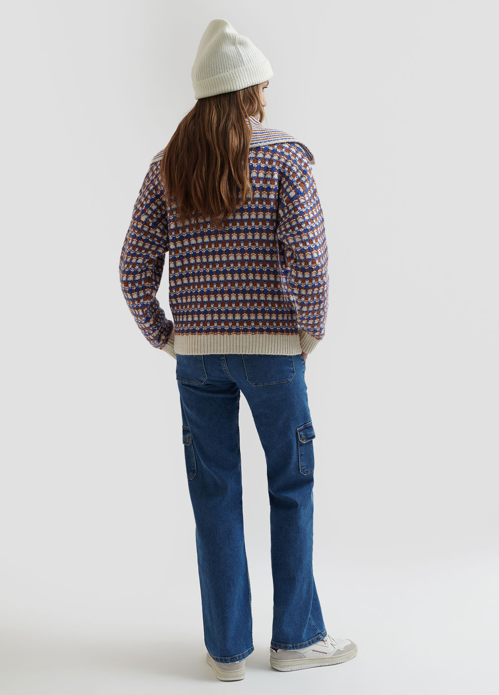 PULL-OVER COL REVERS JACQUARD