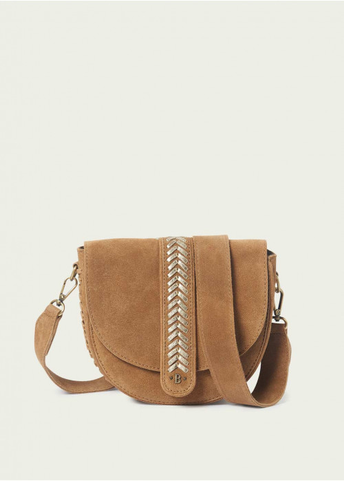 Sac bandoulière rabat détail tressé