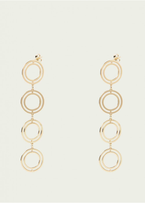 Boucles d'oreilles pendantes 4 anneaux doubles