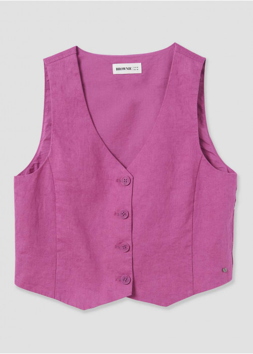 Gilet costume lin