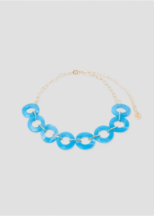 Collier chocker anneaux résine