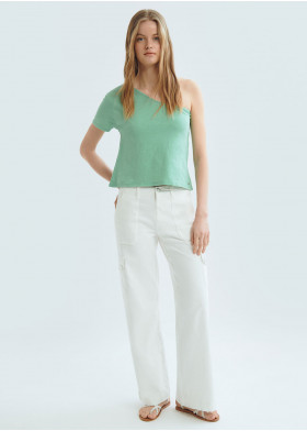 T-SHIRT ASYMÉTRIQUE MANCHES COURTES