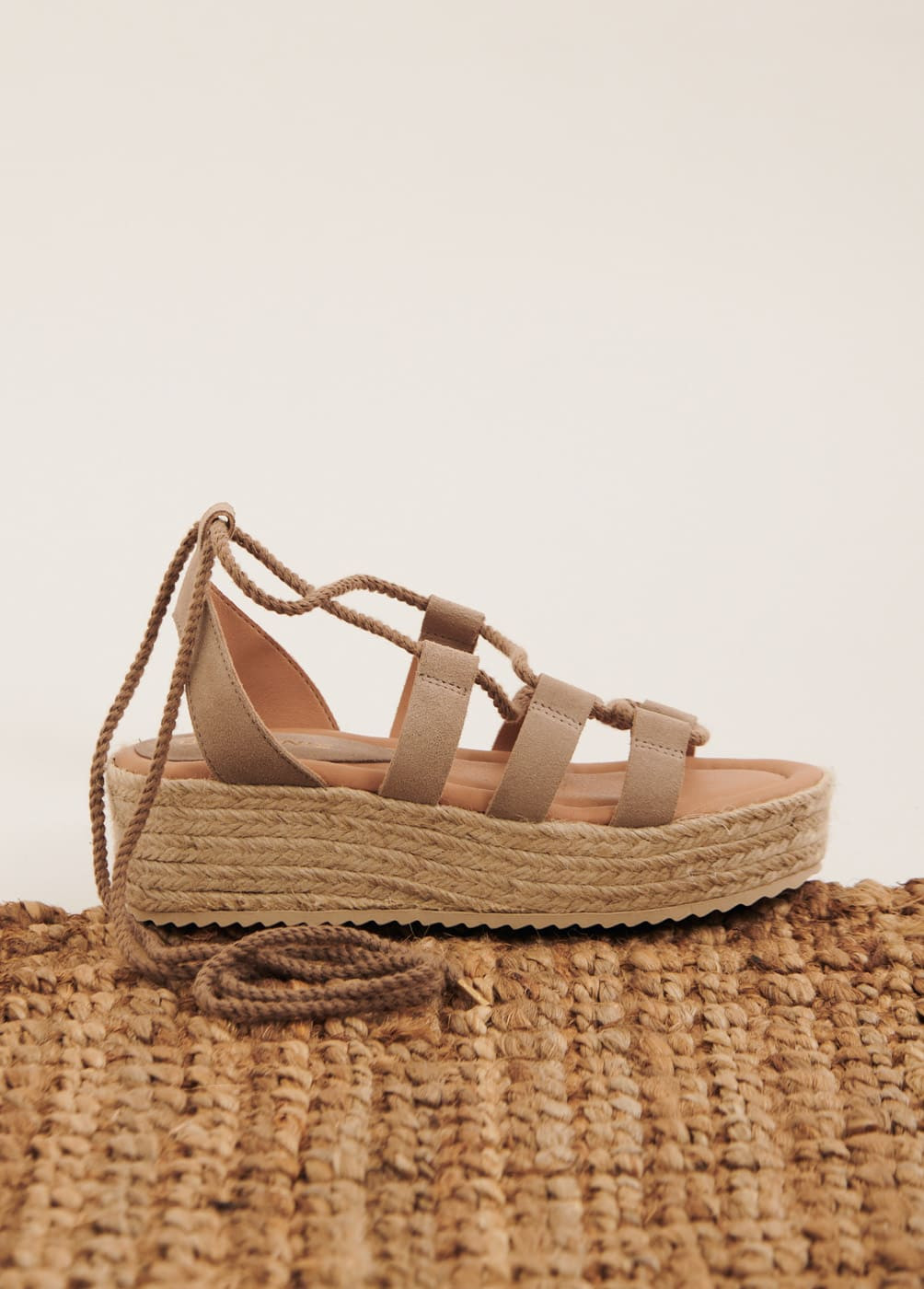 SANDALES JUTE À LACETS