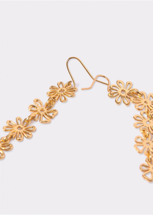 BOUCLES D\'OREILLES LONGUES 5 FLEURS