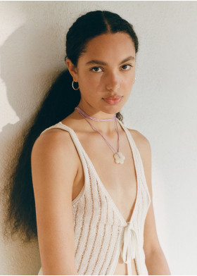 COLLIER COTON FLEUR ReSINE