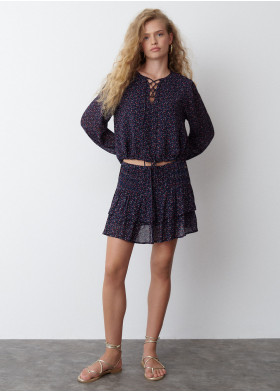 BLOUSE IMPRIMÉE À BRIDES CROISÉES