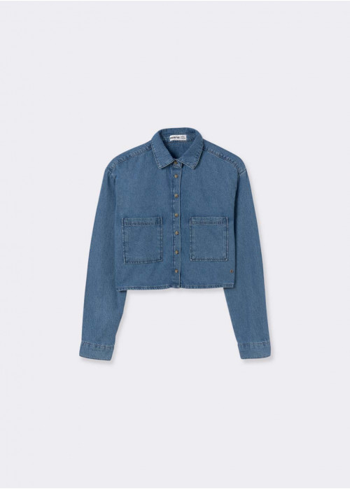 CHEMISE DENIM CROPPED