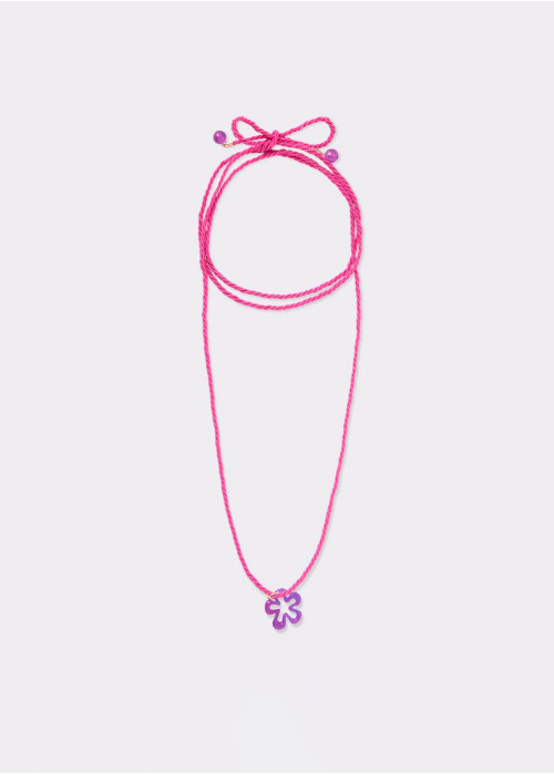 COLLIER COTON FLEUR RÉSINE