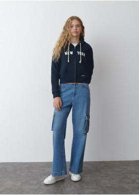 SWEAT-SHIRT FERMETURE ZIPPÉE CAPUCHE NEW YORK