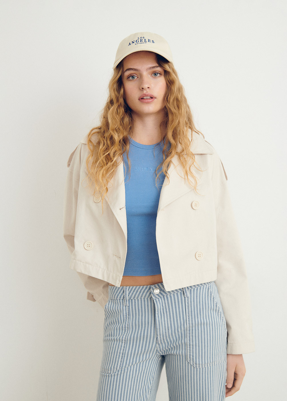 Trench cropped croisé