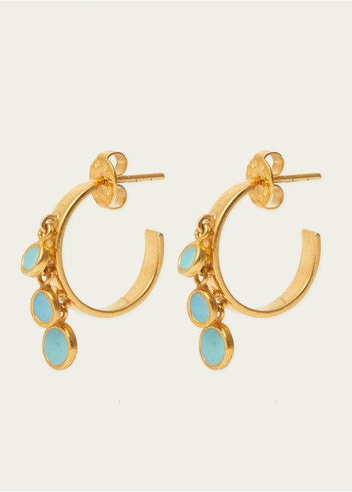 Petits anneaux d'oreilles à pièces laquées