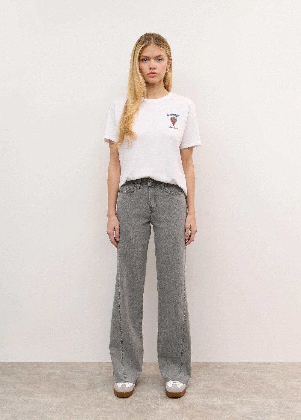 Studded side seam trousers